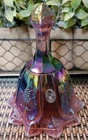 Fenton BELL Plum Opalescent IRIDIZED 9 Point GRAPES 6.5 inch
