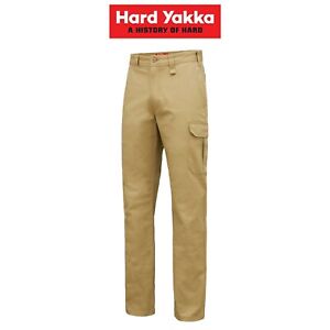 Mens Hard Yakka Core Basic Cargo Pants 2 PACK Stretch Cotton Drill Work Y02597