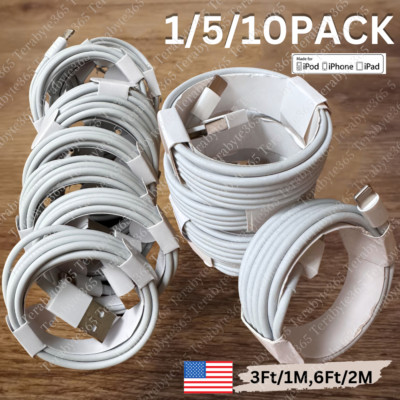 Bulk Lot USB Fast Charger Cable For iPhone 14 13 12 11 XR 8 7 6 SE Charging Cord