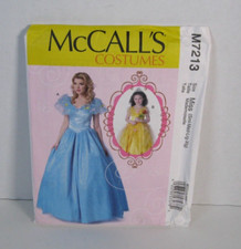 McCall's 7213 Princess Costume Pattern 2 Dress Styles Misses' S-XL 8-22 Uncut