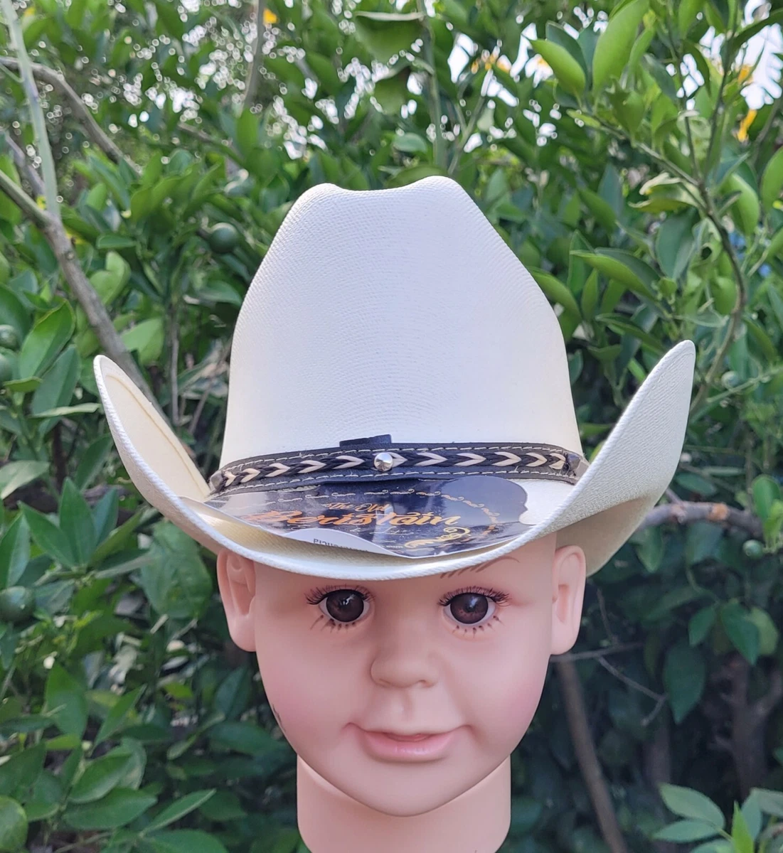 Western White Child Cowboy Hat size for Kids w/short brim (from 1-10 year  old