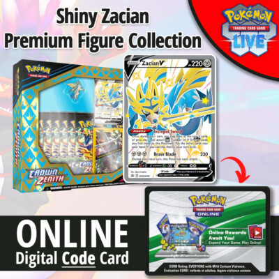 Pokémon TCG PTCGO Live Crown Zenith Shiny Zacian V & Zamazenta V