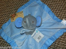 GARANIMALS SECURITY BLANKET Elephant Polka Dot Hem My Best Friend Blue Boy Soft