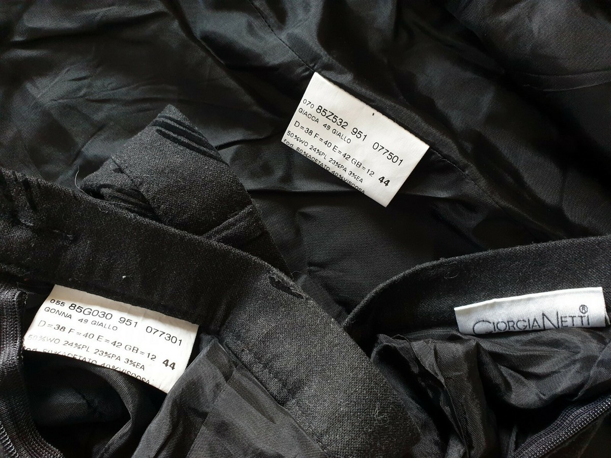 Ensemble Veste Et Jupe Georgia Netti Taille 40 - Noir - Fabriqué En Géorgie - Occasion Très Bon état