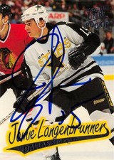 Jamie Langenbrunner autographed Hockey Card (Stars) 1997 Fleer Ultra Rookie #43