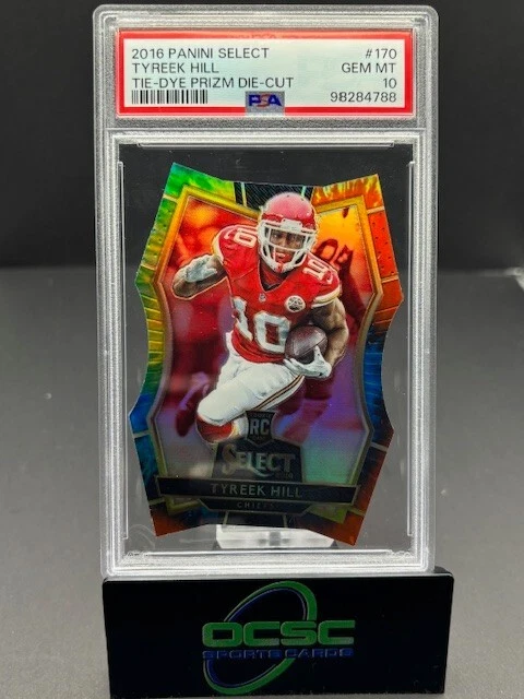 Tyreek Hill Panini Select #170 Tie-Dye Prizm Die-Cut