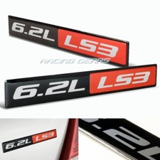 2 X Hoodbumpertrunkengine 6.2l Ls3 Red Black Emblem Sticker Badge Decal 2 X Hoodbumpertrunkengine 6.2l Ls3 Red Black Emblem Sticker Badge Decal