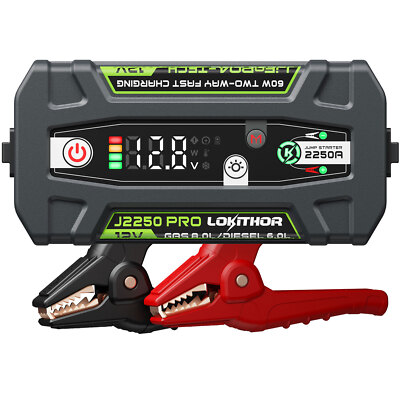 Lokithor J2250 PRO 12V 2250A 51.2Wh LiFePO  Jump Starter ConnectMax Technology