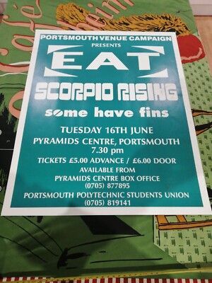 Eat Scorpio Rising Some Have Fins 1992 Portsmouth Pyramids V Rare Gig Poster VG+