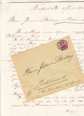 1895 Frankfurt LASSAR MARX Langestrasse 61. mit Firmenpost Kuvert nach Sohland