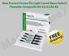 Fusion Flo Light Cured Kit Universal Nano Flowable Dental Composite 4X4