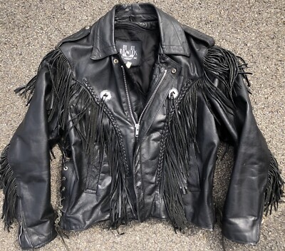 unik leather jacket with fringe