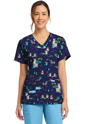 Clean Up Crew Cherokee Scrubs V Neck Top CK856 CUCW