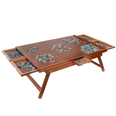 Jumbl 1500 Piece Puzzle Board, 27  x 35  Wooden Jigsaw Puzzle Table W/Legs