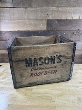 Vintage Mason's Root Beer Wood Crate ROMA Bottling Works Pittsburgh PA 15&cent; Case