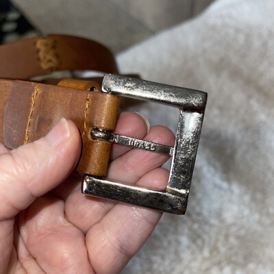 Vintage braided belt with buckle size s/m made in India Buy Vintage 70s Braided Leather Belt Genuine Brass Buckle  main image 2