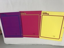 3 Vintage Trapper Keeper Portfolio Folders Mixed Colors Inserts Mead
