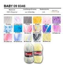 ABVERKAUF!! Twister Baby 100% Polyacryl 50g Babygarn Stricken Häckeln Garn Wolle