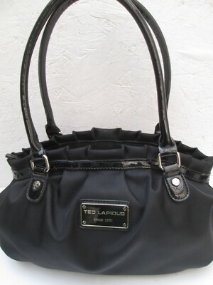 Sac à Main Vintage TED LAPIDUS En Toile Noire - Authentique, Parfait état - Modèle Porté Main