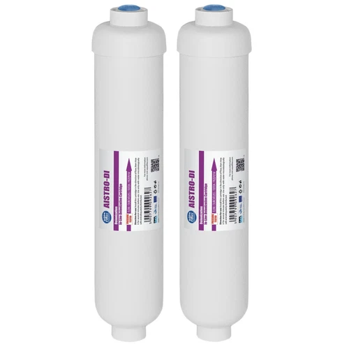 2 x Aquafilter AISTRO-DI In-Line De-ionisation Aquafilter Water Filter RO 1/4"