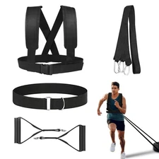 Weight Sled Harness Set, 5 PCS Pulling Strap for Running, Speed Power Agility...