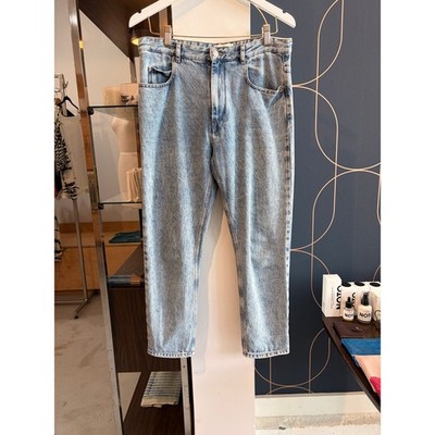 Isabel Marant Étoile Light Wash Straight Leg Jeans High Rise Faded Denim