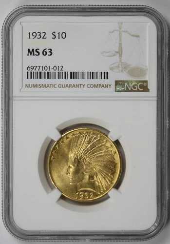 1932 Indian Head Eagle Gold $10 MS 63 NGC