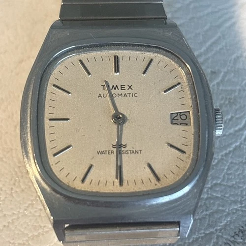 Men's Vintage TIMEX Automatic Mechanical Watch - Works Great! “TV Dial”