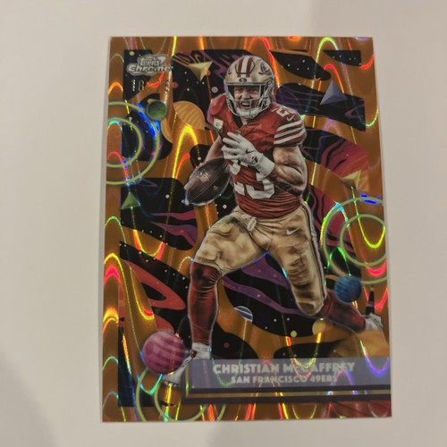 2025 Topps Cosmic Chrome CHRISTIAN MCCAFFREY orange galactic refractor 18/25
