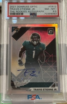 2021 Donruss Optic Travis Etienne Auto PSA 8.5 /99