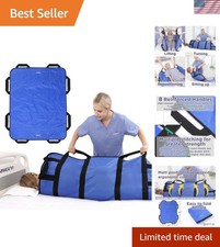 Blue Nylon Positioning Bed Pad - 48" x 40" with Eight Reinforced Handles
