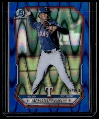 Sebastian Walcott 2026 Bowman Chrome Prospect Blue Raywave Refractor #/150