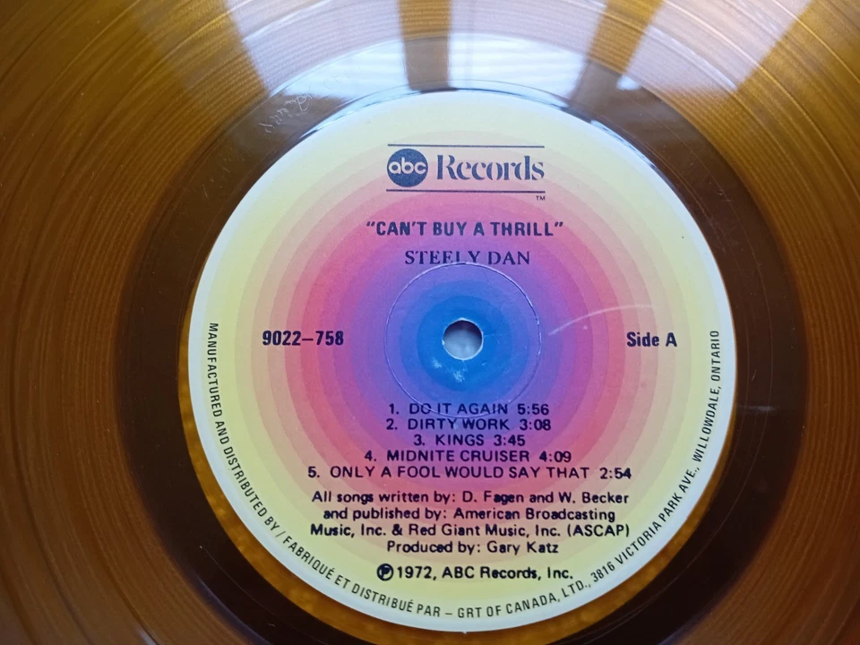 Steely Dan Can’t Buy A Thrill LP Clear Yellow Vinyl ABC Records 9022-758 - Image 4 of 4