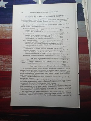 1871 Zugbericht Chicago & North Western Railway Lake Angeline Mine Michigan 