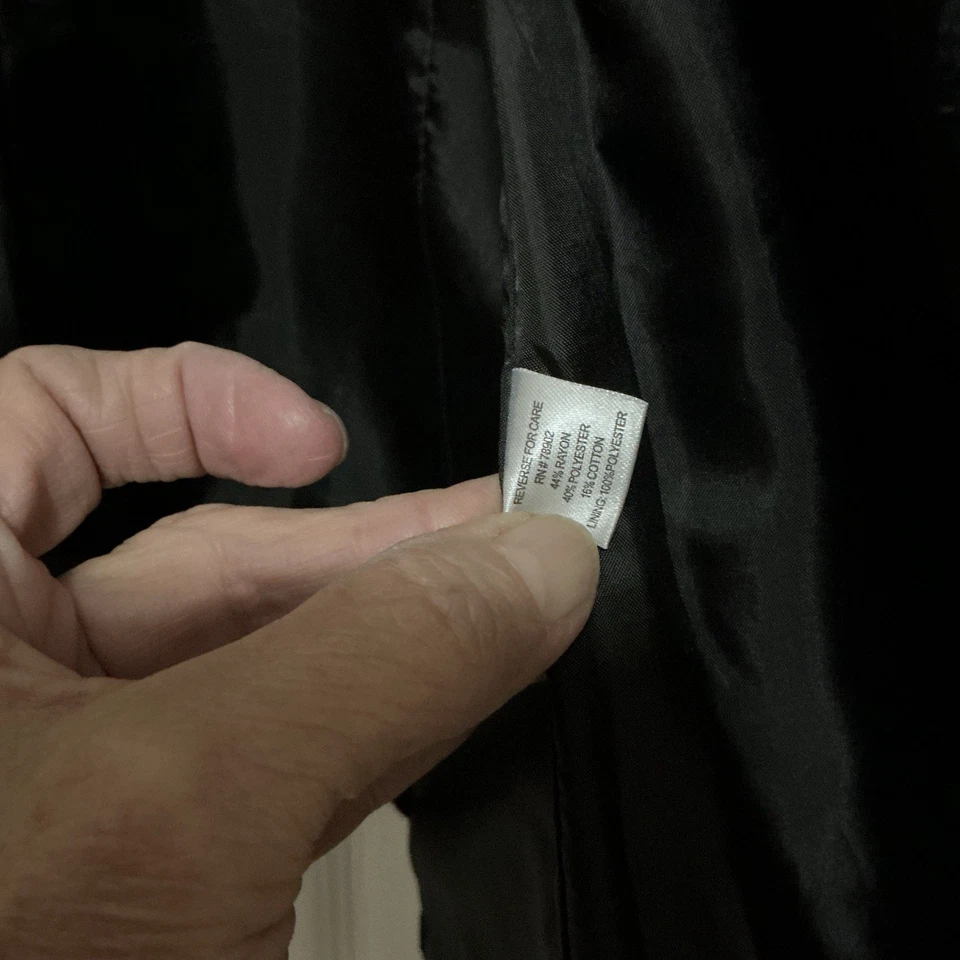 Chaqueta Erin London Petite Mediana Negra Tapiz Floral Brocado Estilo Vintage Foto 4 de 4