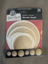 Schoolgirl Style Simply Safari Wooden Beads Cut-Outs, Pack of 36 Free Ship
