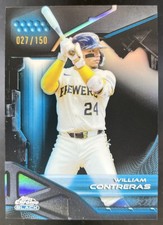 2026 Topps Chrome Black William Contreras Blue Refractor /150 Brewers #181