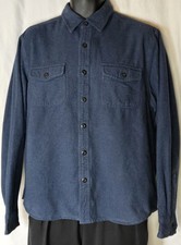 Grizzly Mountain Shirt Men's Blue/Gray Flannel Long Sleeve Button Up Outdoors L