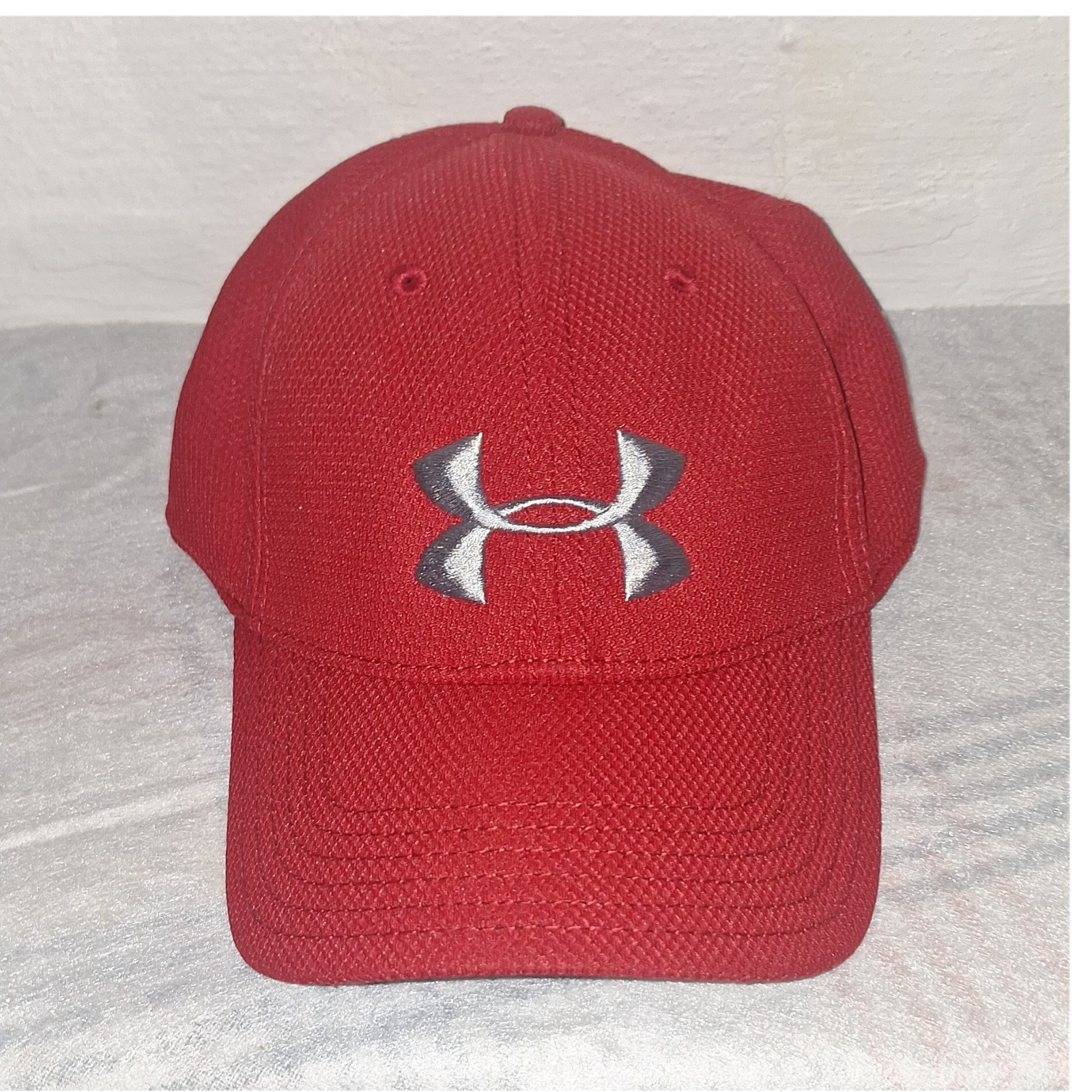 Under Armour Men's Red Stretch Baseball Cap LG/XL Sports Cas