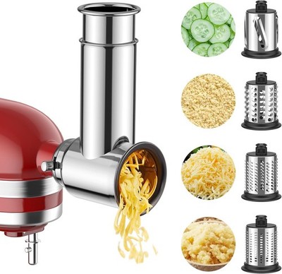 Stainless Steel Slicer Shredder Attachment for KitchenAid Stand Mixers, Salad Ma