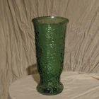 Vintage Anchor Hocking Soreno Vase Avocado Green Glass  MCM 9.5" Tall