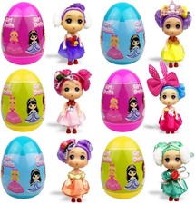 6 Pack Prefilled Jumbo Easter Eggs with Girl Doll Toys inside for Kids Girls Boy