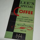 1940's VINTAGE LEE'S SPECIAL COFFEE BAG QUALITY CASH STORE MONROEVILLE ALA - NOS — photo 3