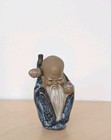 Vintage Blue Flambe Shou Lao Xing Immortal Mud Man Longevity Chinese God
