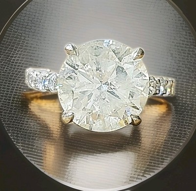 Vintage Platinum Engagement Ring 9.65CT. Natural Diamond Round Shape AGI Cert