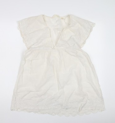 Accessorize Damen Bluse weiß bestickt M