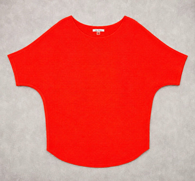 Vila Milano Coral Orange Dolman Sleeve Knit Sweater Top Women s Large