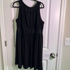 Apt 9 Black Sleeveless Embellished Waist Sheath Dress Woman 1X
