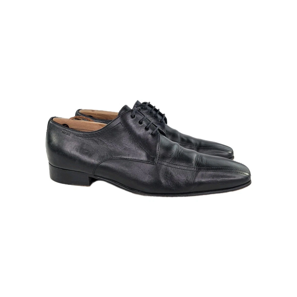 Black Hugo Boss plain toe oxford shoes with embossed leather Boss Hugo Boss Goodyear Welted Brogue Shoes - Etsy main image 2