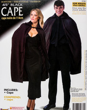 FORUM 45" BLACK POLYESTER CAPE HALLOWEEN COSTUME ACCESSORY 51781